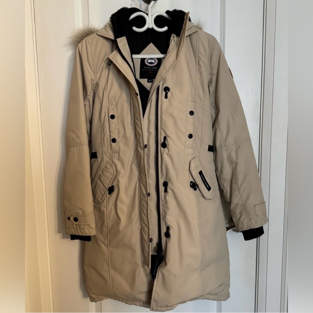 Canada Goose Beige Parka with Hood